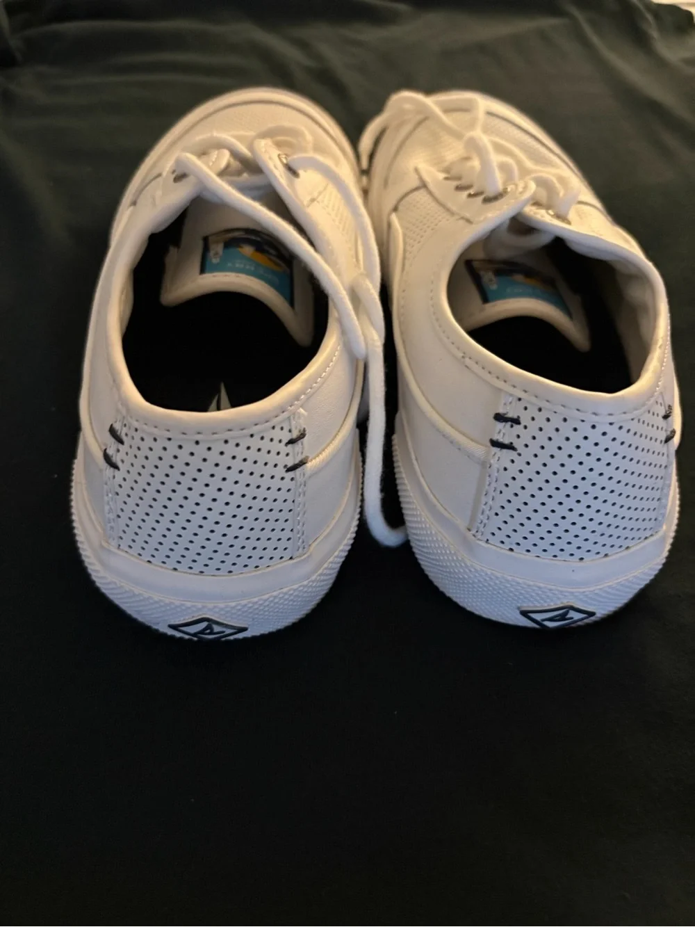 Sperry Men's White Perforated Leather Boat Sneakers